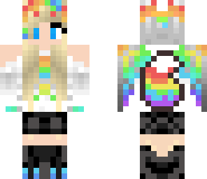 rainbow dragon wolf girl