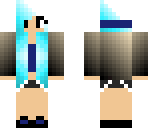 cute blue haired dj girl