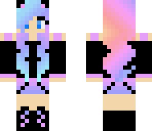black rainbow cat girl