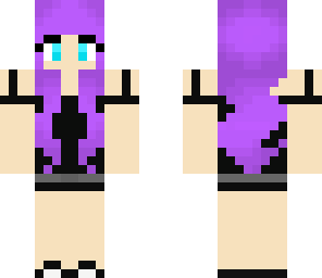 girl with purple hair and headphones