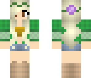 green sweater and blond