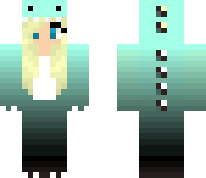mint green blonde dino girl