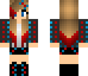 blue and red emo girl