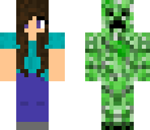 girl turning into creeper