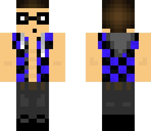 boy blue and black plaid sleeveless hoodie