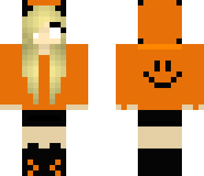 herobrine girl with halloween hoodie