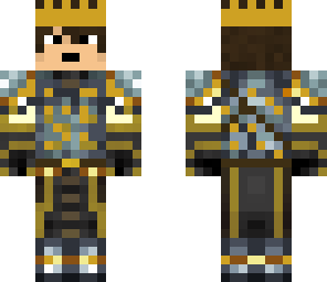 skin do guerreiro de armadura de ouro e coroa