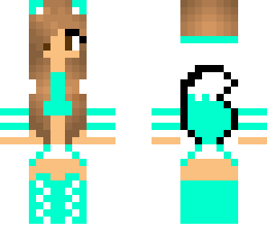aqua wolf girl by epicmcunicorn
