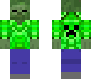 zombie in a creeper hoodie