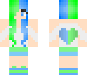 blue and green girl