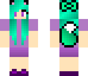 purple and turquoise fox girl