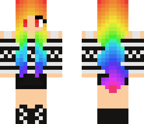 edited rainbow long hair