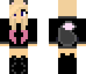 edited panther girl with pink highlights