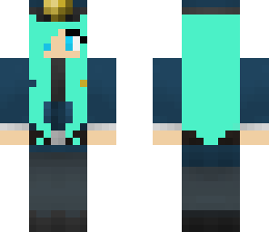 mint hair police officer girl