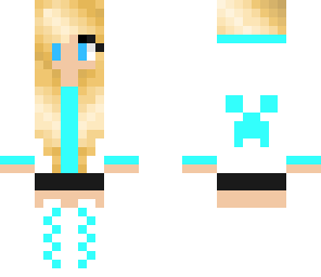 blue and white creeper girl