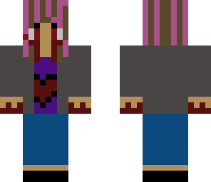 flutterbri with bloody eyes and bits of pink hair