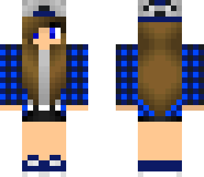blue flannel skater girl
