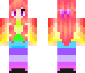 sunset rainbow braided girl