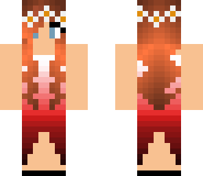 red hair with red fade dress