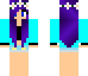 purple hair flower girl