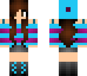 blue striped girl