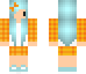 orange and blue plaid girl 