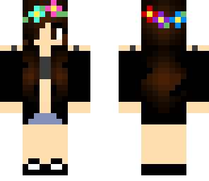 flower crown kimono girl blank