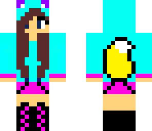 blue and yellow fox girl