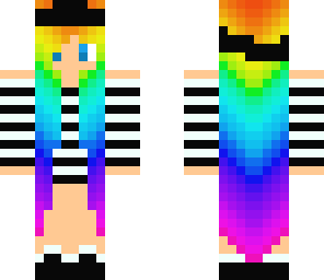cute summer girl with rainbow hair