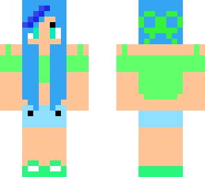blue and green girl