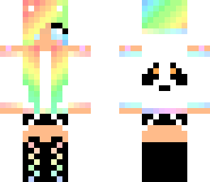 rainbow panda girl edited x2