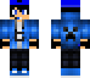 teenager with blue creeper hoodie