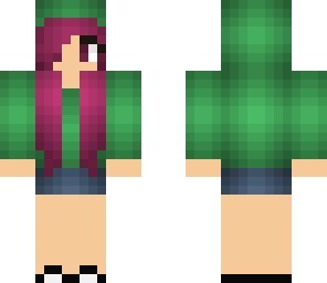 green hoodie girl