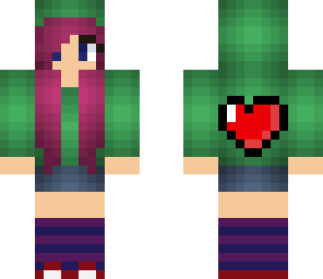 pixel heart girl