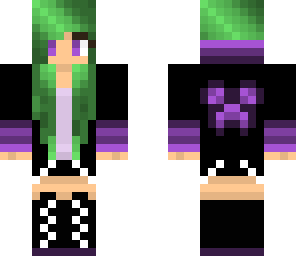 green hair hoodie girl