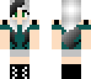 cute girl with black and silver hair