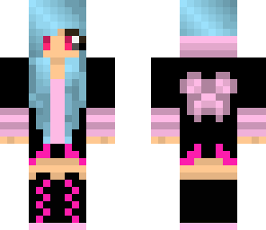blue and pink girl