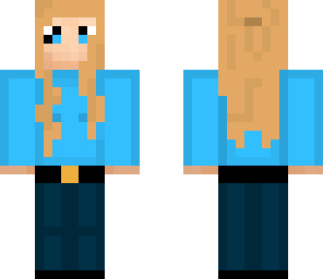blue girl with pony tail