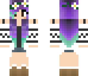 girl purple and blue