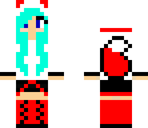 blue and red wolf girl