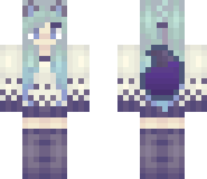 kawaii wolf girl with tail