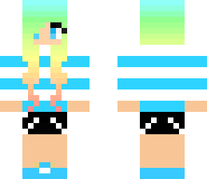 teal stripe girl