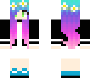 colourful hair with dress