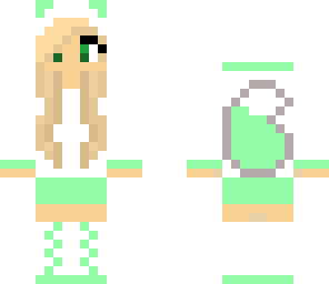 mint green wolf girl