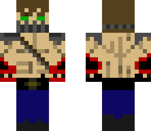 he has red gauntlets