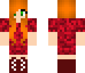 ginger in a red dress