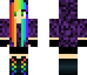 rainbow girl with hoodie