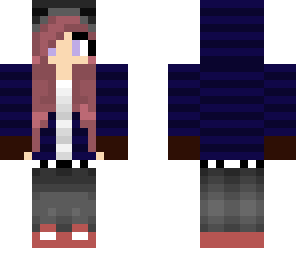 pink-haired girl with purple hoodie