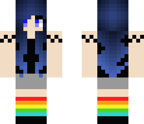 cute girl with navy hair