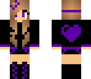 purple girl hoodie skin